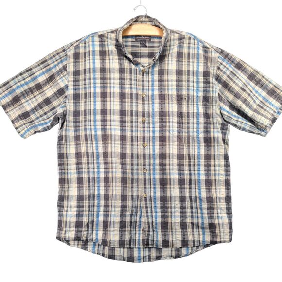 Moose Creek Button Up Shirt Mens Size 2XL Short Sleeve Multicolor Plaid Cotton - Picture 1 of 11